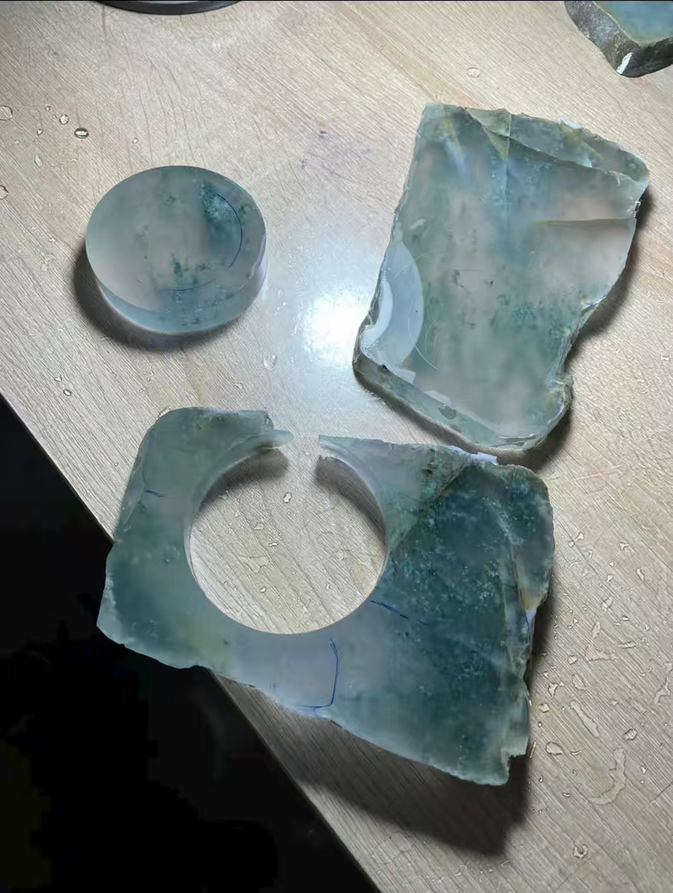 缅甸翡翠改口片料手镯直播间链接私拍无效