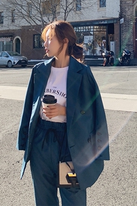 网红花苞裤西装套装8306-866 西装单卖P110k168 套装P140图片