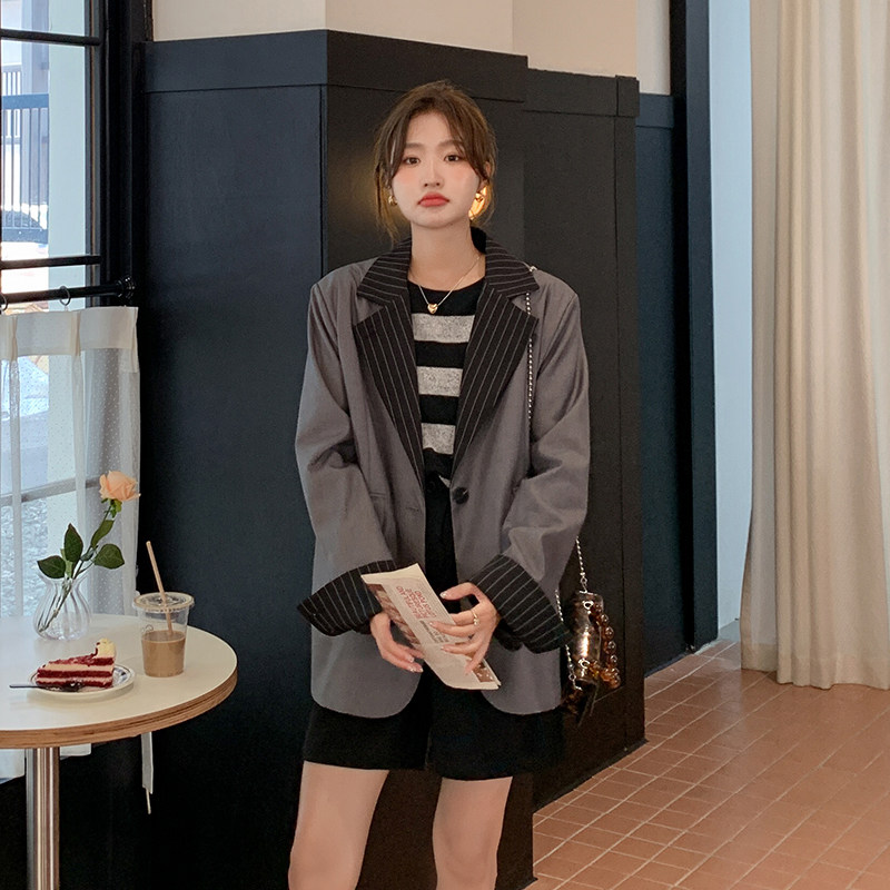 【秋季新款现货】版型，数据好拼接西装提供2245p115k168,女装西装,Mushroom