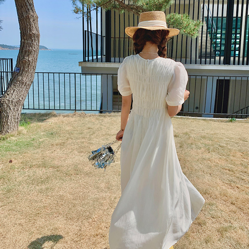 法式超好看天丝连衣裙女夏轻奢高级感气质绝美宽松显瘦莱赛尔裙子，女装连衣裙，Mushroom