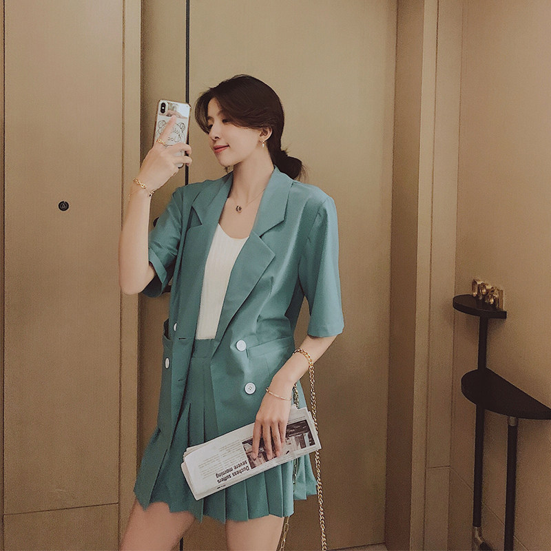 2022西装套装纯色两件套夏提供280-892p75k118，女装西装，Mushroom