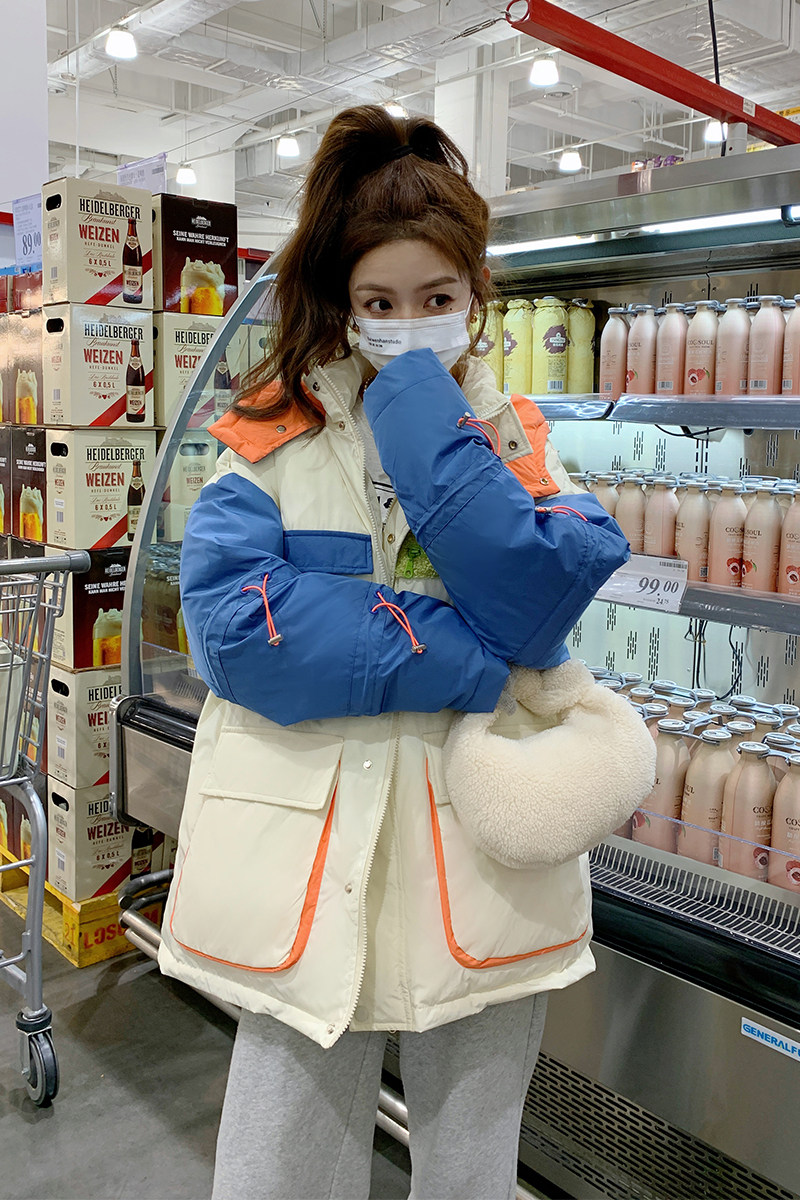 【提供报告】大货已下标90绒情侣款撞色羽绒服2268p295k438,女装羽绒服,Mushroom