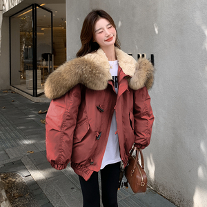 【数据好主推】新增南瓜色貉子毛90派克羽绒服B220-2461-P375K558图片