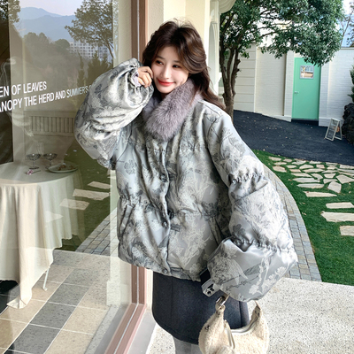 【新款首发爆款大货】真毛围脖新中式90羽绒服B220-88029P355K538