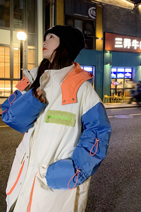 【标90绒】大货已下 个性撞色潮牌男女情侣羽绒服2268p295 k438图片