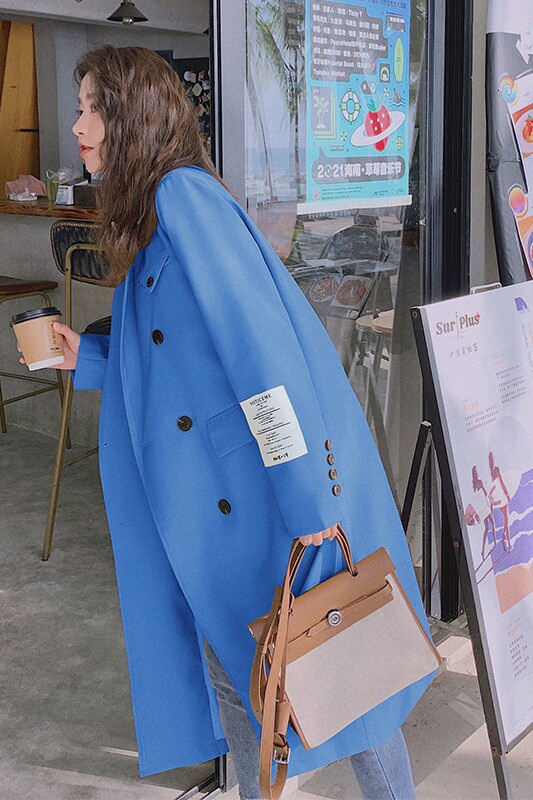 【大货已出】2022克莱因蓝西装过膝长款西装外套953-P135k198,女装西装,Mushroom