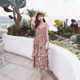 现货，跑量款吊带长裙花色油画小雏菊连衣裙ZB280-891P55K98，女装连衣裙，Mushroom