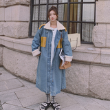 【】面料已下牛仔拼色羊羔毛外套2257-p190k278，女装棉衣/棉服，Mushroom
