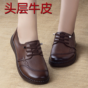 软底防滑女鞋 真皮软面鞋 妈妈鞋 牛筋底柔软舒适皮鞋 子2025春秋单鞋