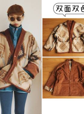 【时舟】印第安纳瓦霍风格羊毛呢 灯芯绒中性双面野良著 大衣外套