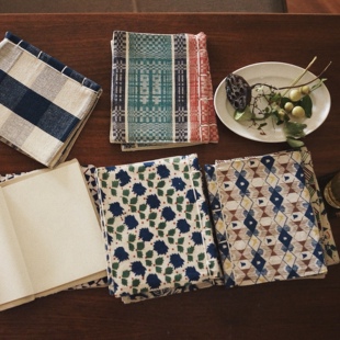 【时舟】印花老土布 双喜手工织布 线装复古 布面绘画笔记本手账