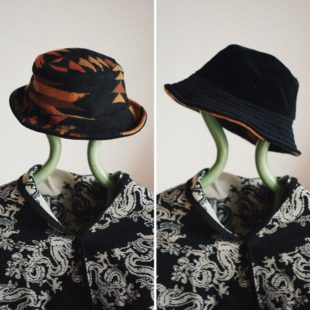 【时舟】复古印第安纳瓦霍风格进口羊毛呢 灯芯绒双面 冬季渔夫帽