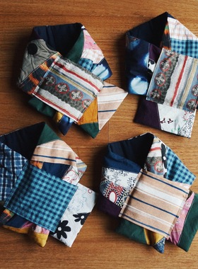 【时舟】彩色棉麻面料拼布制作 冬季夹棉拼布保暖脖套围巾围脖