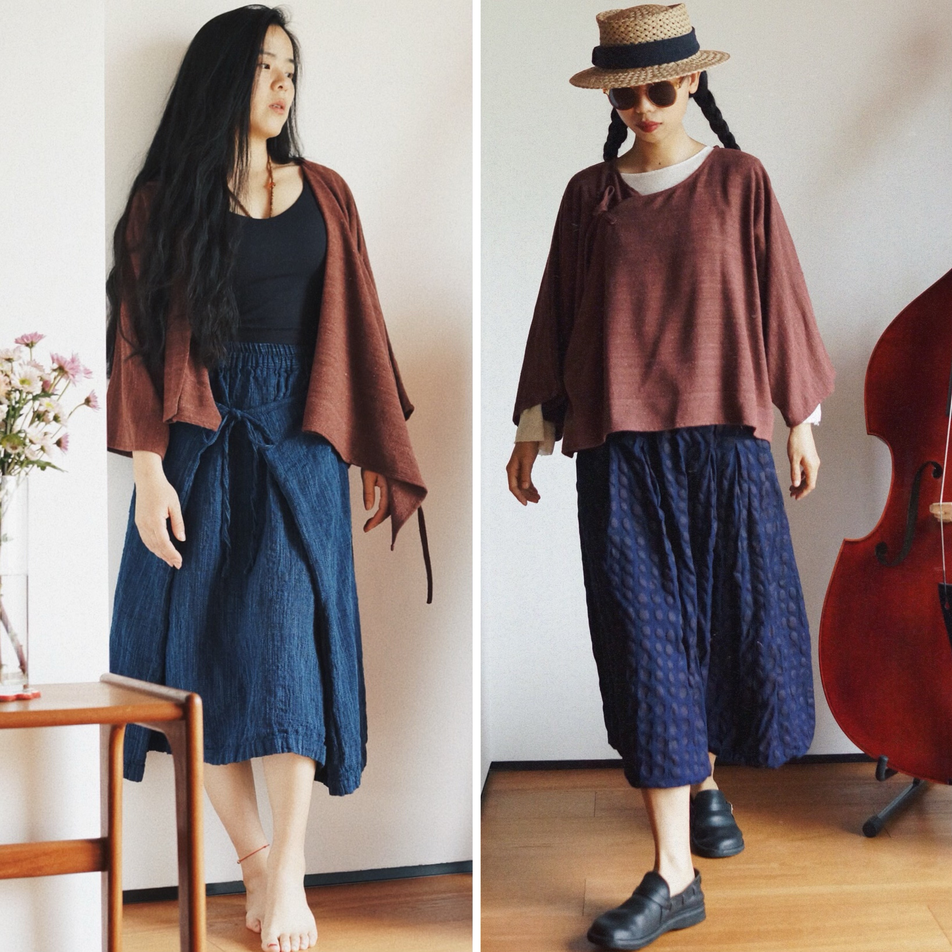 时舟中式短款柞蚕丝真丝舒适上衣