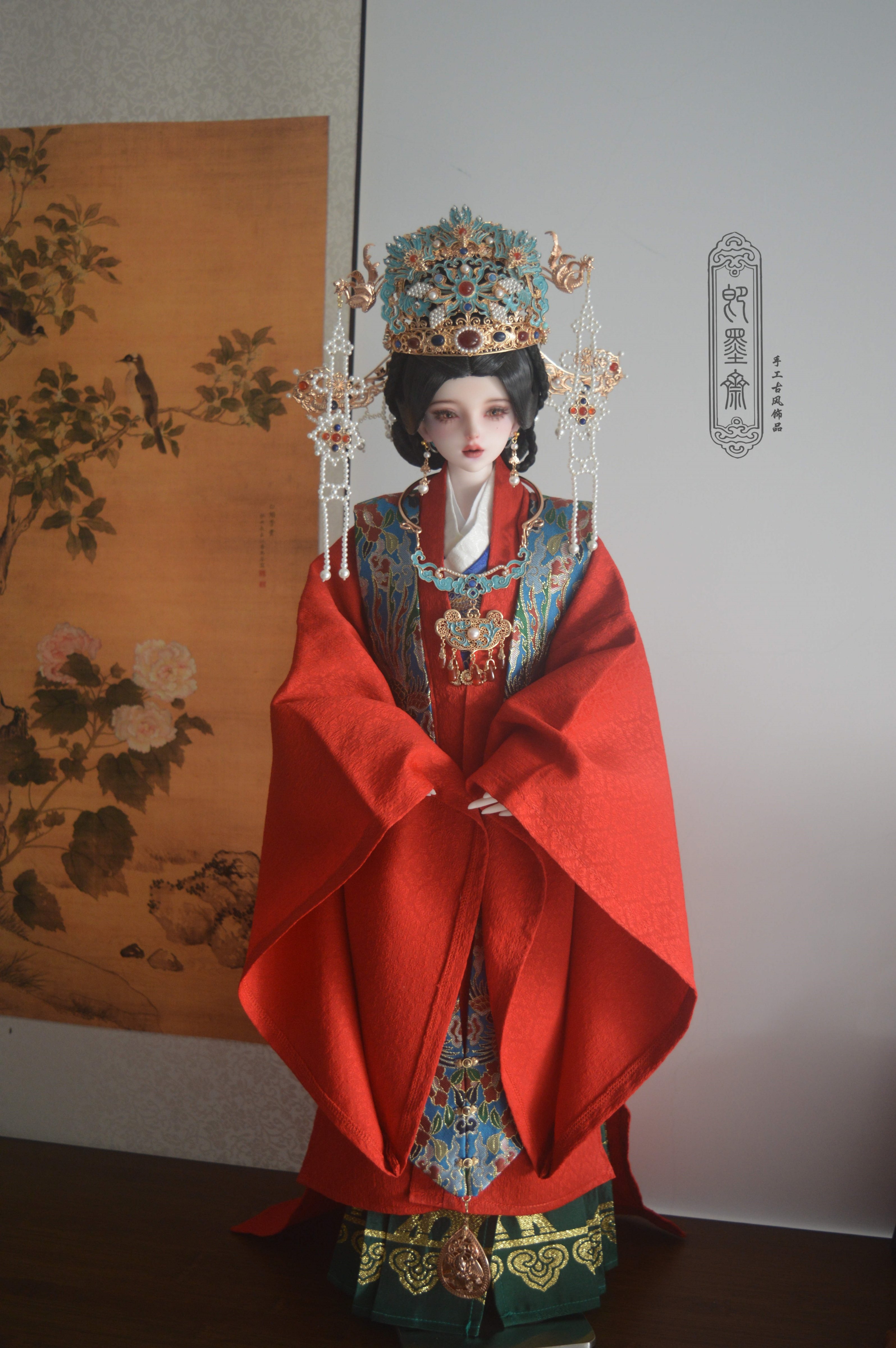 BJD烧蓝仿燕居冠 凤冠