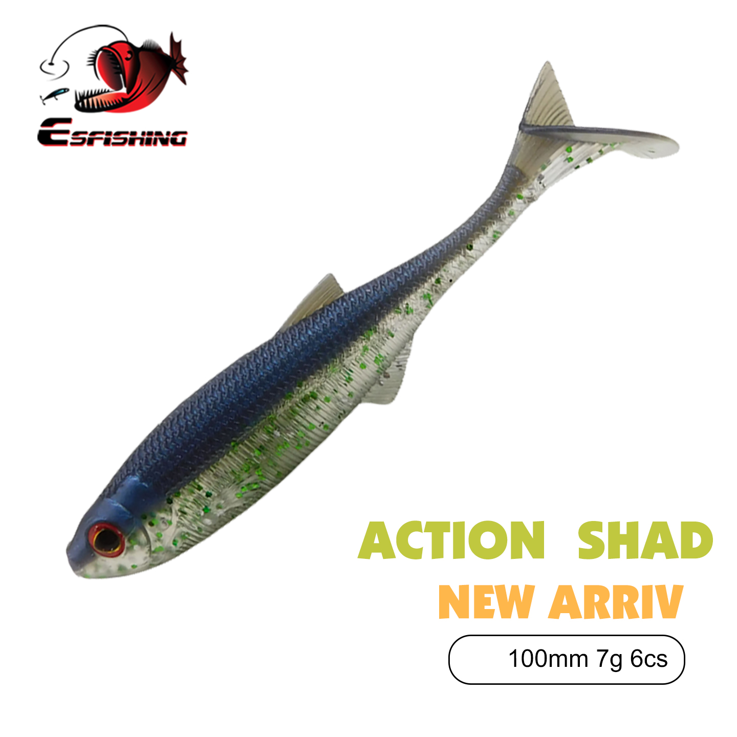 仿生高弹性路亚假饵T尾软饵耐咬10厘米6条翘嘴鲈鱼鳜鱼