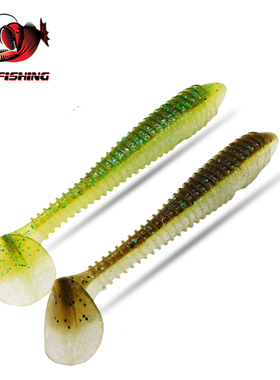 ESFISHING 路亚软饵小胖100mm10g6条T尾渔具高柔软度vibro fat