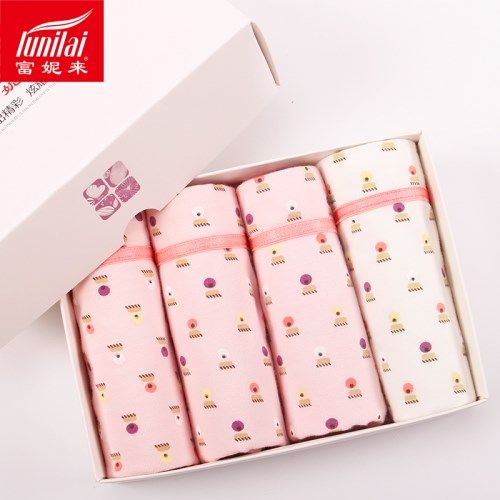 UNILAI/富妮来女士棉质中腰性感诱惑莱卡印花平角内裤少女短裤,女士内衣/男士内衣/家居服,女三角裤,淘宝优惠券,粉丝福利购,淘宝优惠卷