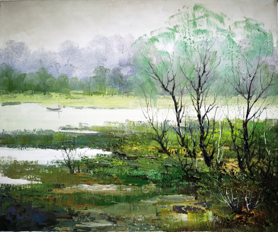 春意盎然,现代装饰画,装饰画定制,书房装饰画,风水画装饰生日油画