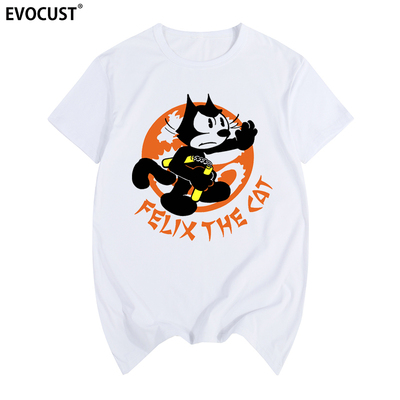 felix短袖卡通动漫复古涂鸦