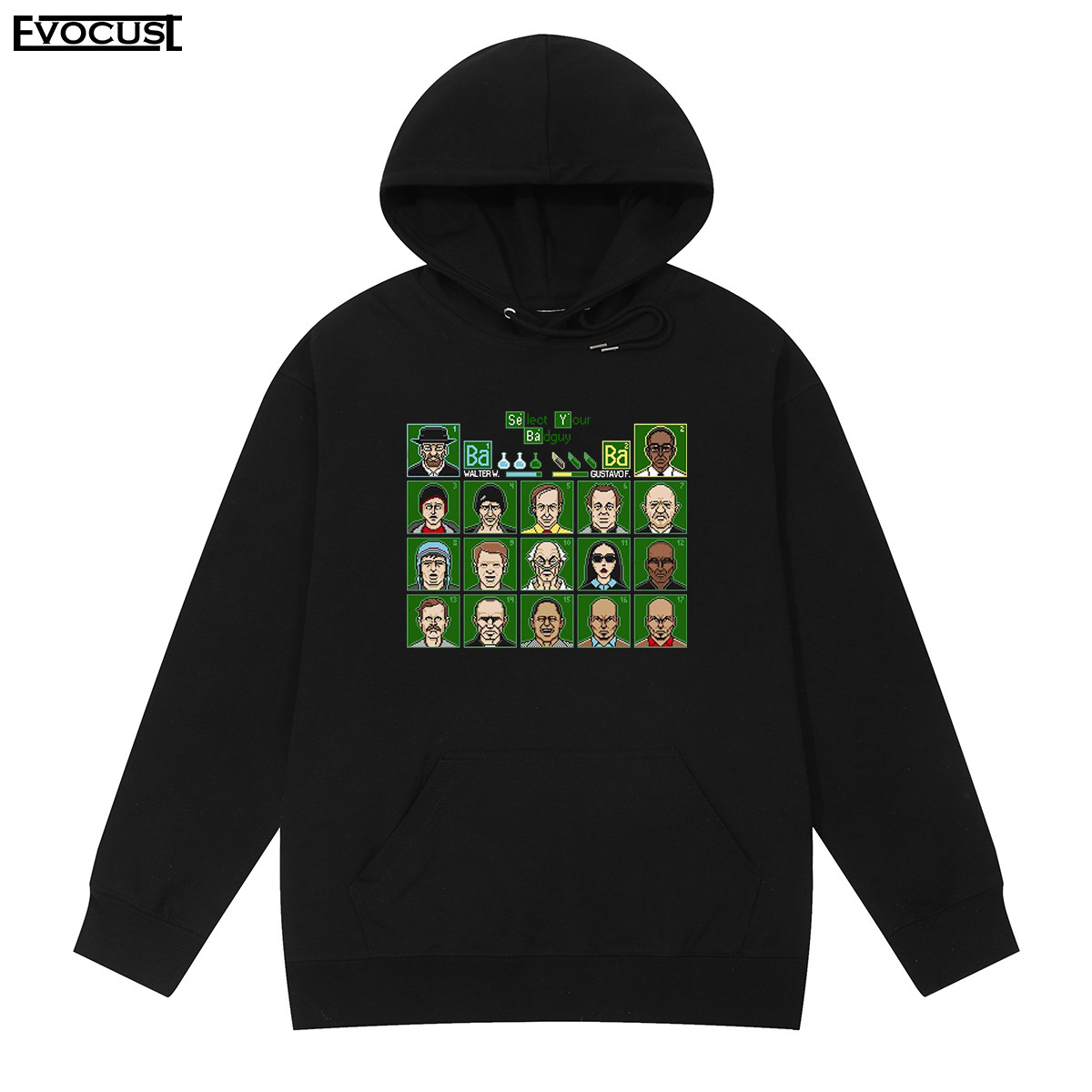 绝命毒师Breaking Bad美剧像素风海森堡老白卡通动漫男女连帽卫衣