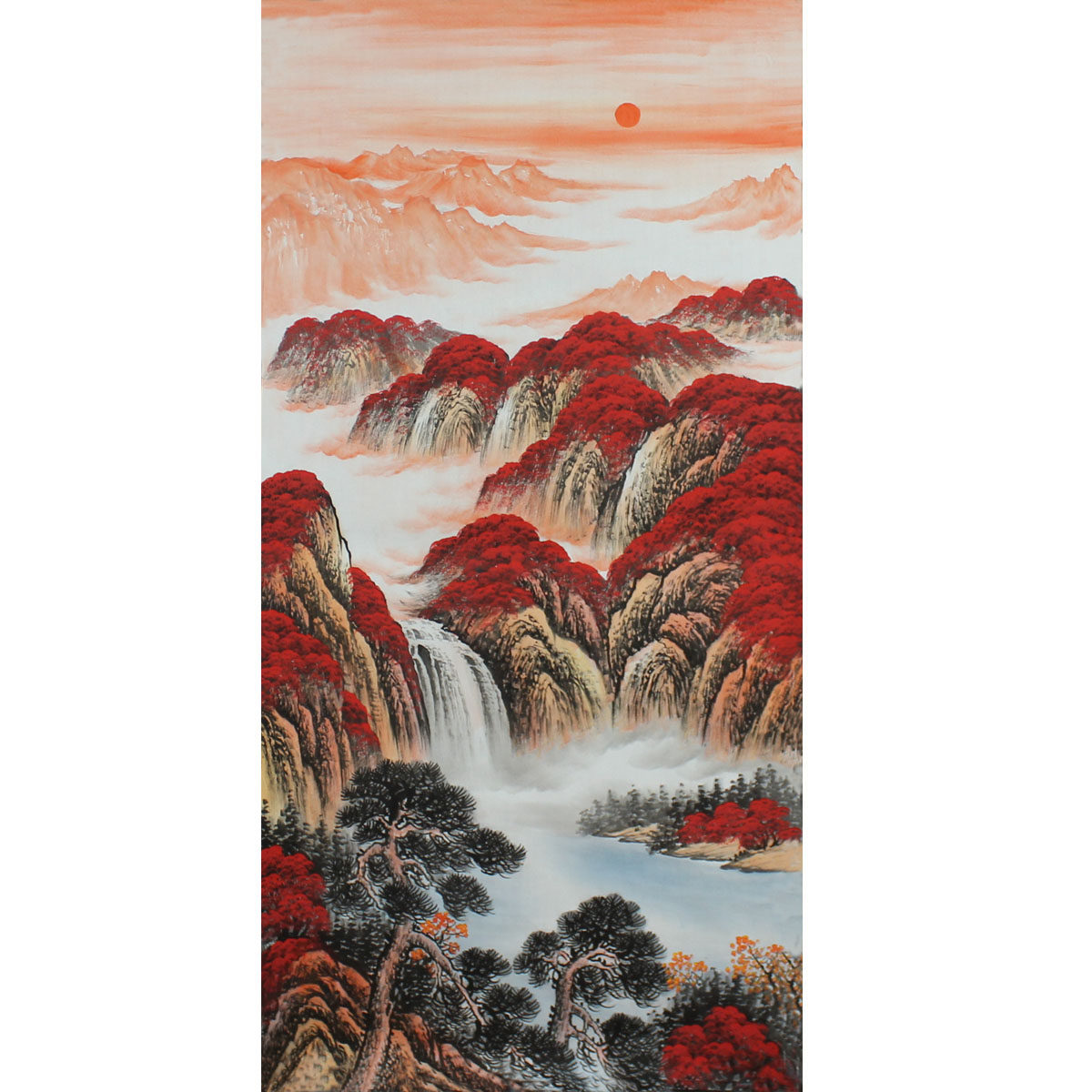 四尺纯手绘鸿运当头山水画精品国画客厅办公室酒店高档书画字画
