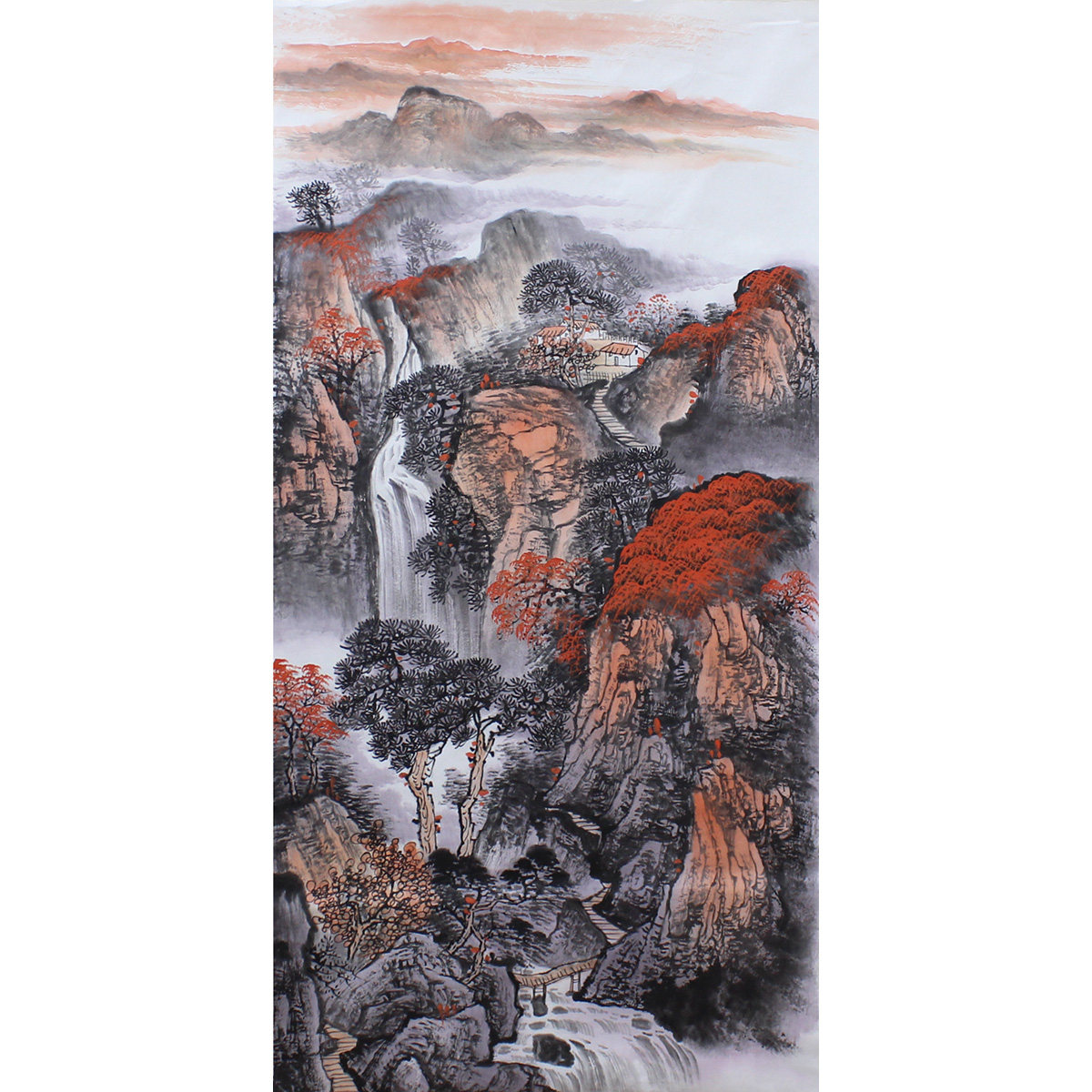 四尺李晓海纯手绘国画山水画书房客厅装饰画办公室沙发背景墙字画,家居饰品,国画,淘宝优惠券,粉丝福利购,淘宝优惠卷