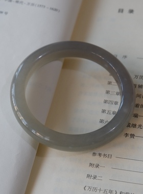 『烟霞』和田玉特色烟紫雪花棉手镯57圈口 自家渠道加工 实物拍摄