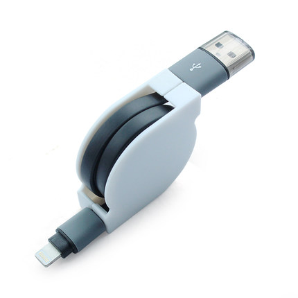 伸缩数据线 苹果ipad air智能手机通用面条iPhone5S/6plus充电线
