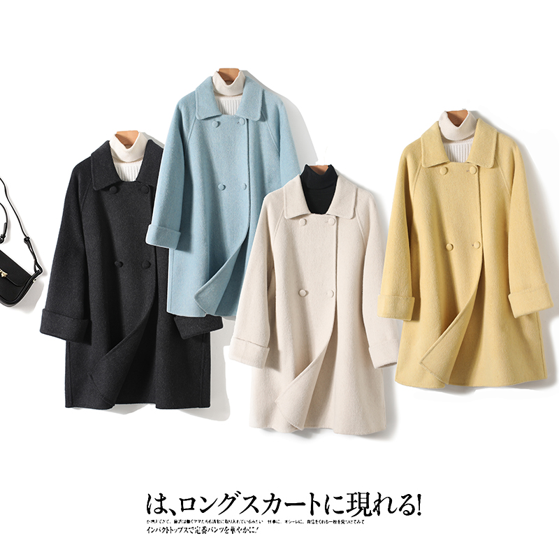 秋季轻暖双面呢俏皮A版大衣外套