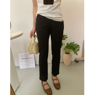 小黑裤 高腰松紧腰九分直筒裤 女夏季 自留款 休闲裤 经典 新款 子 推荐