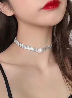 项圈闪钻日韩风短款脖子饰品颈带