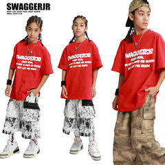 Swagger.JR儿童街舞嘻哈爵士舞短袖套装酷帅体恤衫宽松T恤表演服