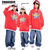 SWAGGERJR儿童街舞演出服少儿童街舞嘻哈宽松卫衣套装 hiphop潮服