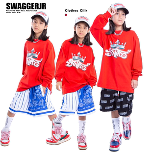 SWAGGERJR街舞少儿潮服hiphop夏季 酷 儿童嘻哈炸街演出服套装 服装