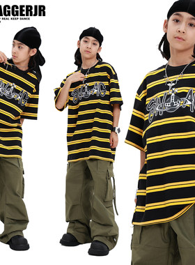 少儿街舞服装儿童酷帅纯棉短袖裤子hiphop套装表演服男童嘻哈潮服