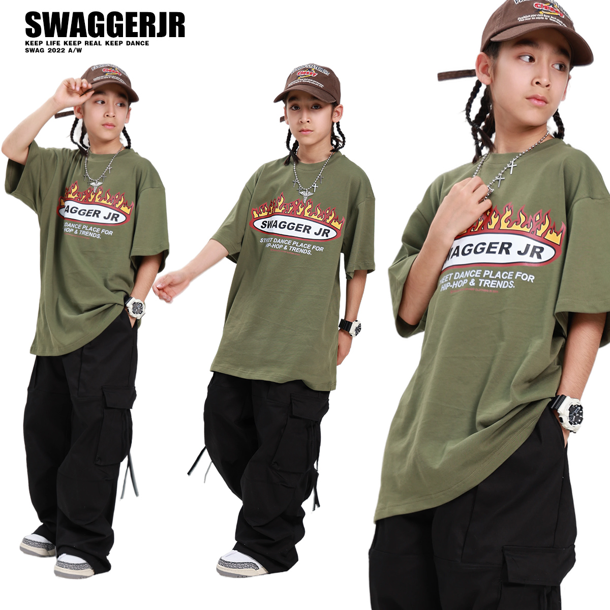 SWAG儿童街舞潮服套装男童酷帅hiphop童装嘻哈少儿街舞演出服装