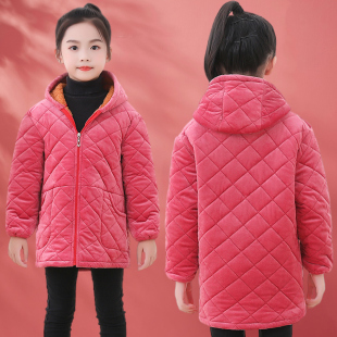 护衣 女童宝宝棉袄罩衣加绒加厚夹棉棉衣防脏保暖长袖 宝宝爱穿