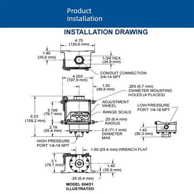 美国Ccs压差开关604D1/604D2/604Dm1/604Dm2/604Dz/1-7011