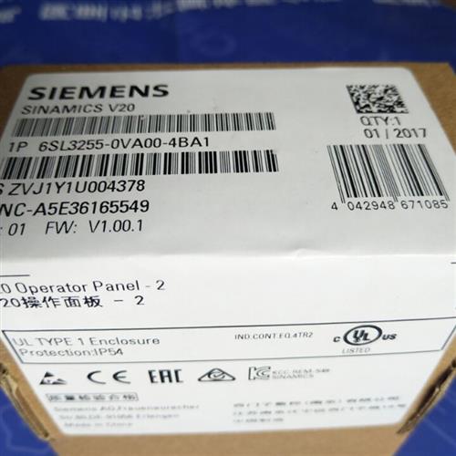 6SL3255-0VA00-4BA1 SINAMICS V20 BOP 尺寸76x85x30