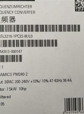 6SL3210-1PC22-8UL0 SINAMICS V120功率模块 PM240-2未过滤
