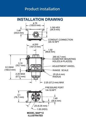 美国Ccs压力开关604P/604P12/604P15/604P21/604P31差压通用原装