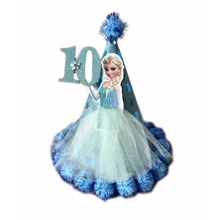 数字年龄帽生日帽艾莎公主帽