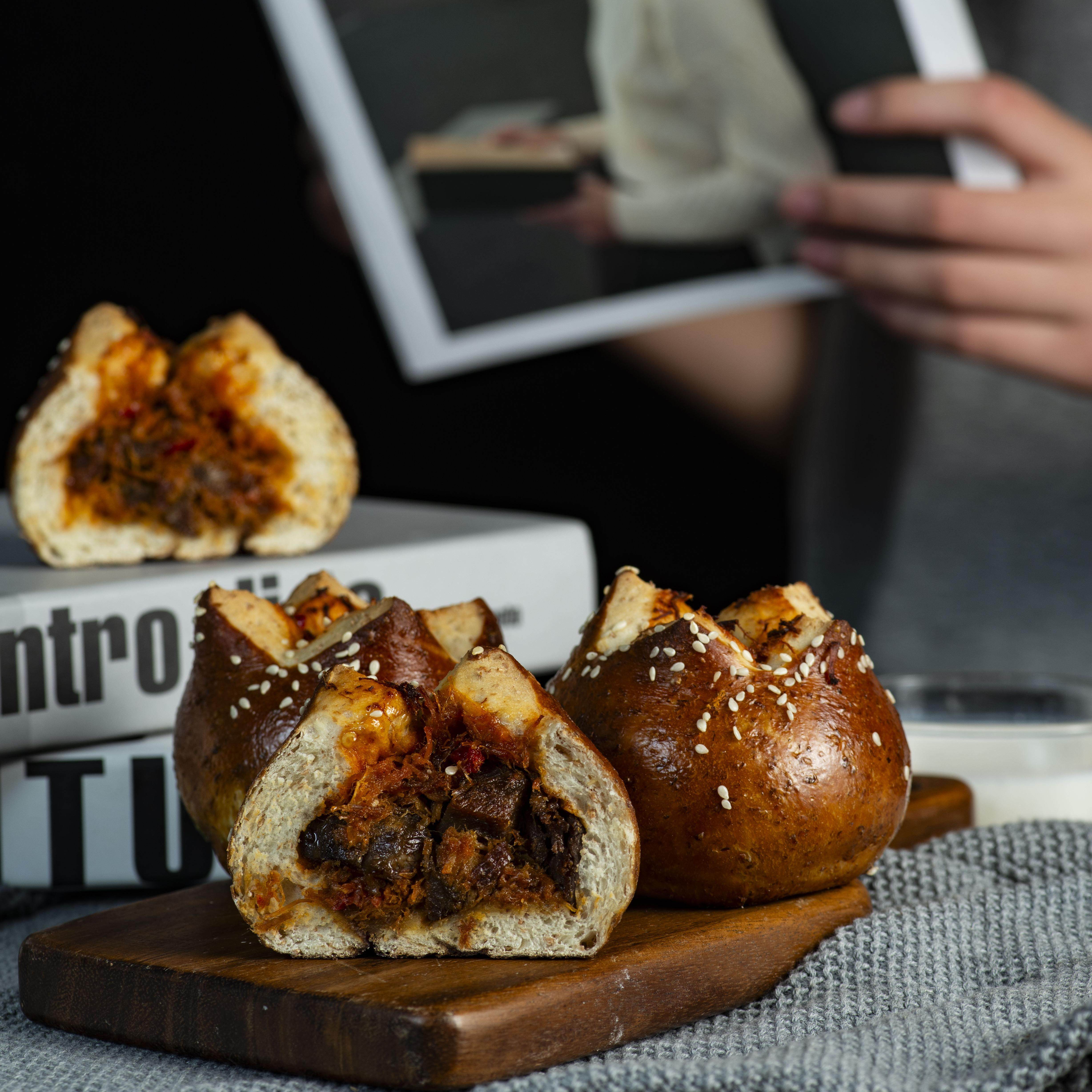 焙叔的店全麦牛肉松松碱水健身轻食代餐健康早餐烘焙手作网红食品,零食/坚果/特产,欧式面包,淘宝优惠券,粉丝福利购,淘宝优惠卷