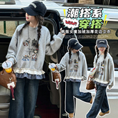 童装 潮女大童加厚保暖内搭打底衫 女童加绒卫衣洋气秋冬季 2025新款
