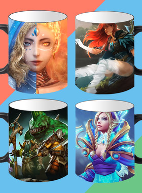DOTA2刀塔游戏定制周边大火女潮汐血魔瓷马克杯咖啡杯水杯子现货