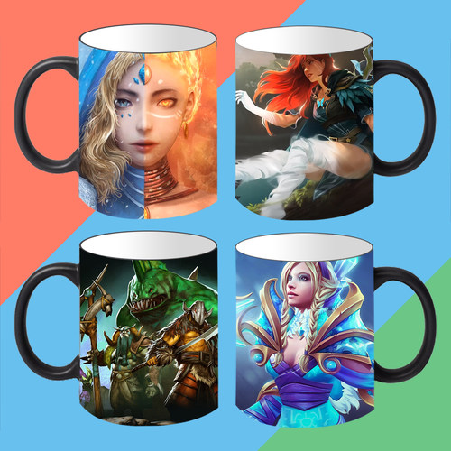 DOTA2刀塔游戏定制周边大火女潮汐血魔瓷马克杯咖啡杯水杯子现货