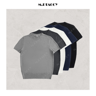 T恤百搭圆领针织衫 C0S简约针织短袖 女上衣843 精致剪裁 桃桃家