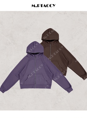 桃桃家-【一起好状态】lu运动连帽卫衣短款拉链帽衫健身外套860