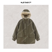 桃桃家 三星鹅王 重工酵洗超轻超暖派克服90三星鹅绒羽绒服1079